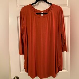 Zenana Premium rust color tunic, 3/4 sleeve